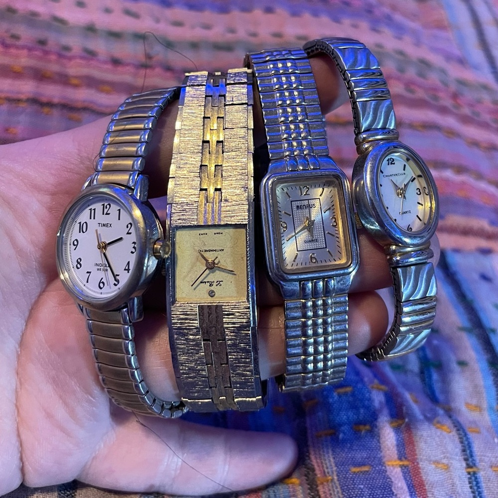VINTAGE Mixed Metal Watch Bracelets (4 PIECES)